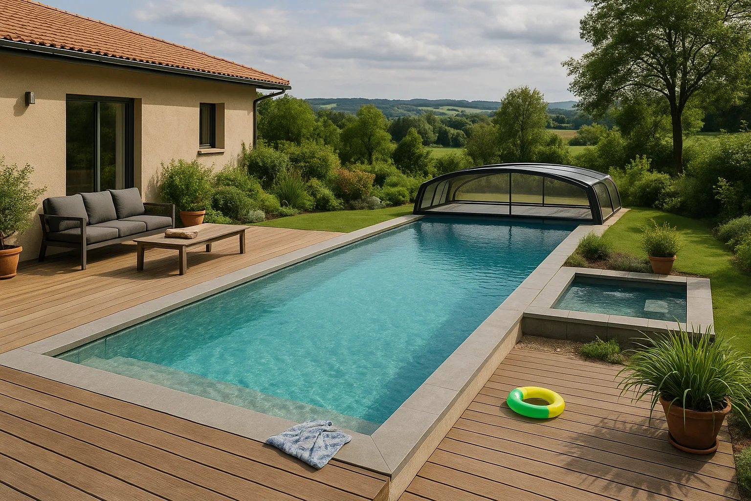 Piscine sur mesure et aménagement extérieur