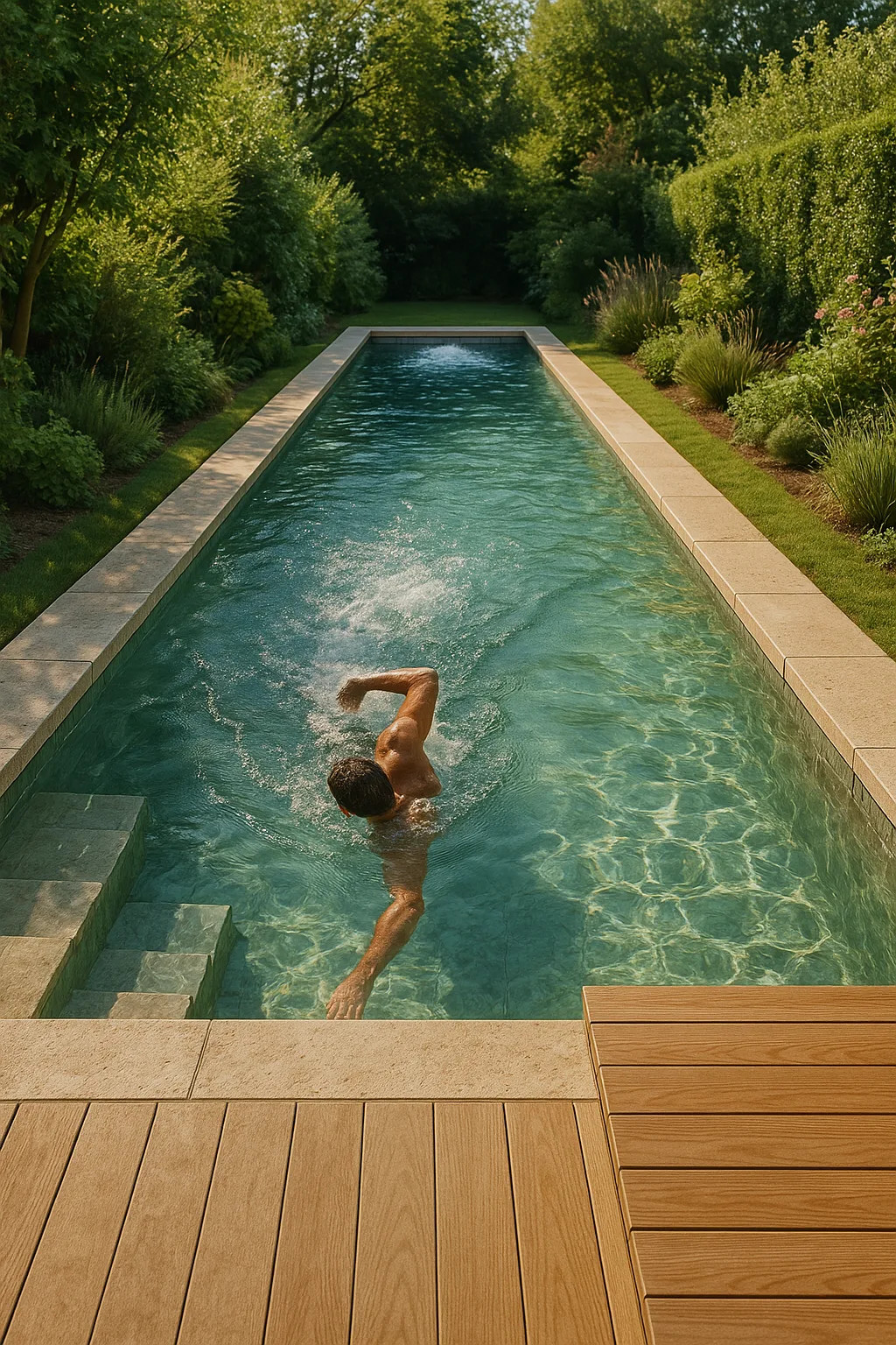 Réalisations et finitions possibles d'un couloir de nage